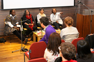 Nii Parkes, Urvashi Butalia, Marina Salandy Brown, Cliare Armitstead, International Perspectives Panel